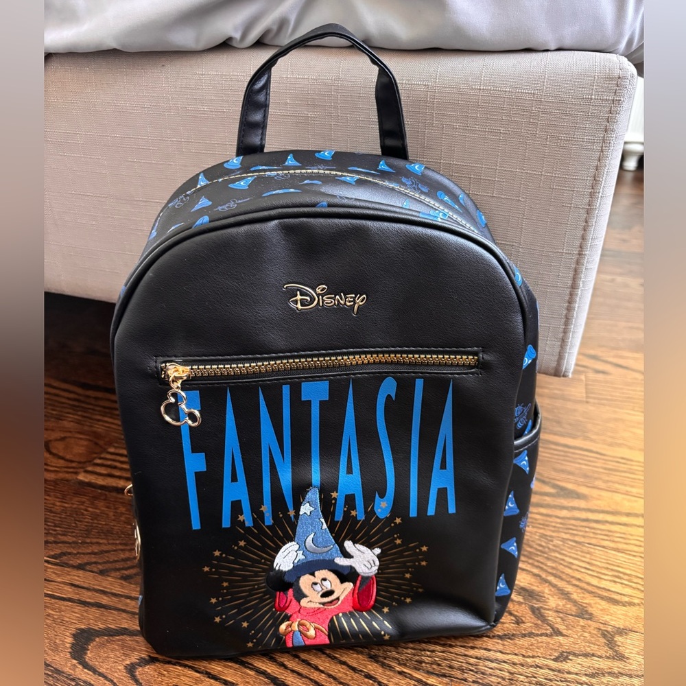 Disney Fantasia Black Backpack with Blue Sorcerer Hats Primark Exclusive NWT